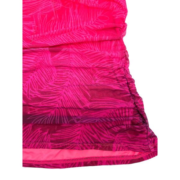 RALPH LAUREN Ombre Palm High Neck Halterkini Pink Swim Tankini Top 10 NEW - Picture 3 of 5